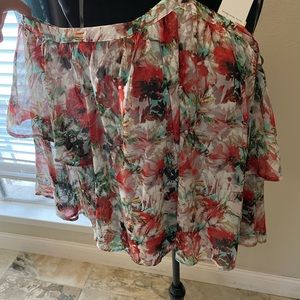 New Entro Ruffled Blouse with drop sleeves-M